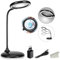 LED Magnifying Lamp, ZHSX Large Hands Free Magnifying Glass with Light and Stand for Reading Hobbies Artist Craft - Black