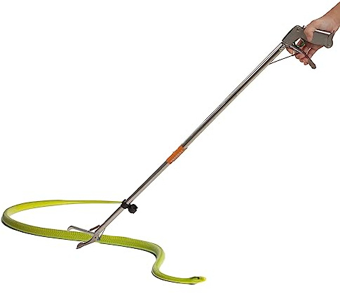 Pinzas para Serpientes de 52 Pulgadas, Pinza Plegable de Acero Inoxidable Extra Larga para Reptiles con mandíbula Ancha, Mango con Bloqueo automático y cómodo Agarre