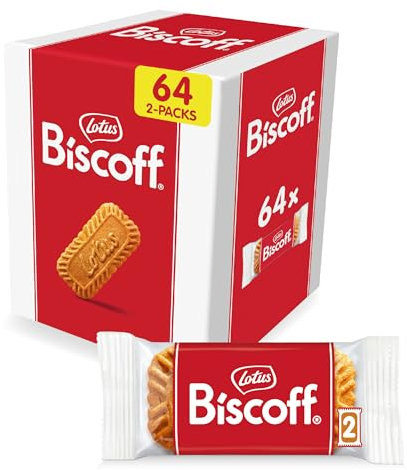 Lotus Biscoff | Karamellisierter Keks | Einzeln Verpackte Kekse im 2er Pack | Nur Natürliche Inhaltsstoffe | Vegan | 64 Beutel | 992g