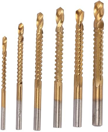 Jeu de forets hélicoïdaux dentelés pour scie hélicoïdale, coupe latérale, pour bois, métal, plastique, acier rapide 3 mm, 4 mm, 5 mm, 6 mm, 6,5 mm, 8 mm, 6 pièces