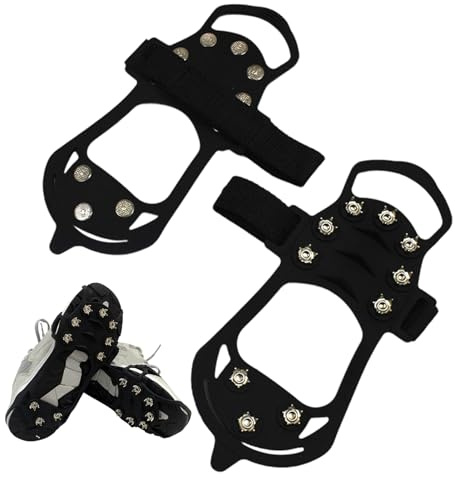 Grampones De Hielo | 1 Par De Agarres Ajustables Antideslizantes,Grampones De Tracción para Hombres En Nieve Y Hielo,para Desplazamiento Compras Trabajo Escalada Correr