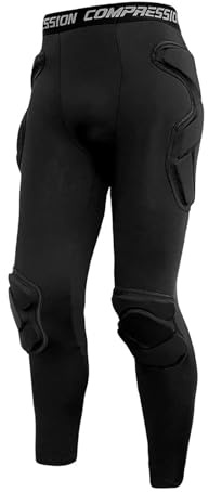 Legging de vélo, de moto pour homme - Rembourré - Pantalon de protection sportif - Pantalon de protection souple - Pantalon de jogging - Coupe ajustée - Legging de sport fin
