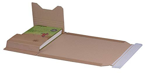 KK Verpackungen® Höhenvariable Versandverpackung für Büchersendungen | 25 Stück, DIN A5+, 249x165x60mm | Buchverpackung, Wickelverpackung mit Selbstklebeverschluss & Aufreißfaden