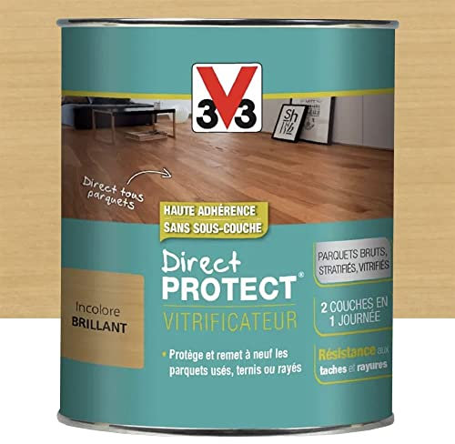 Vitrificateur Direct Protect destiné aux parquets 0,75L (teinte au choix) V33 - Contenance - Couleur: 0.75 L incolore brillant