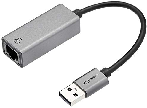 Amazon Basics USB 3.0aufGigabitEthernetAdapter, mit Aluminiumgehäuse, 5 cm x 2.11 cm x 1.5 cm, Grau