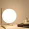 Lampada da tavolo scrivania Oro ramo con sfera in vetro bianco attacco grande E27 luce per comodino moderno minimal