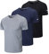 Gaiatiger 3 Pack Mens T-Shirts Quick Dry Running Tops Moisture Wicking Active Athletic Gym Short Sleeve Clothes(520)-Black Grey Nave-L