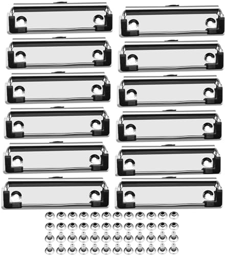 12 Piezas Clip para Portapapeles, Clip Portapapeles, Clip de Portapapeles, Pinza del Portapapeles, para Oficina, Escuela, Papelería, Portapapeles, Carpeta