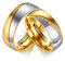FLHEART Personalisierte Paar Eheringe für Sie und Ihn Kostenlose Gravur 2-Ton vergoldetem Edelstahl Kubisch Zirkoniumdioxid Versprechen Ring Set Valentinstag