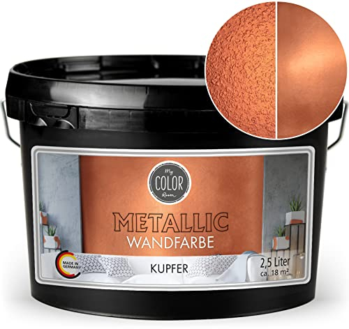 My COLOR Room Peinture murale métallique (2500 ml - cuivre) - Effet créatif pour décoration murale avec aspect métallique pour l'intérieur - Peinture décorative fabriquée en Allemagne