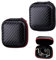 LOZTBUE Set di 2 custodie universali per cuffie, adatte per cuffie in-ear, con sacchetto a rete, custodia rigida, copertura protettiva con cerniera, extra piccola, quadrata, color fibra di carbonio