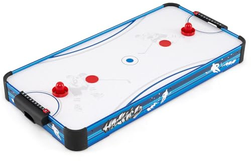 GOPLUS Air Hockey Mesa Portátil con Ventilador 12V, 108 x 50,5 x 10 cm
