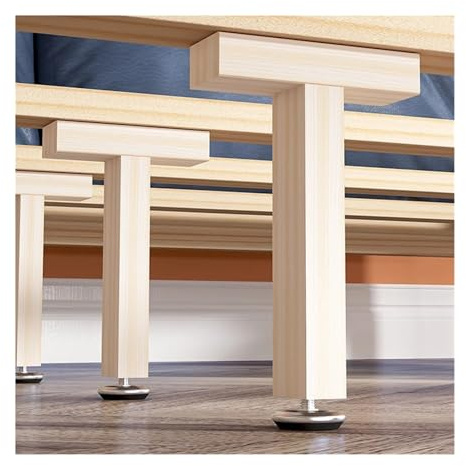ATEUXOL Bed Frame Support Legs Solid Wood Bed Board Support Frame Bracket Reinforcer Row Skeleton Rod Beam Foot(27CM)