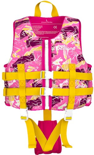 Swim Vest for Kids, 2-9 Years Toddler Swimming Float Vest, Children Training Buoyancy Aid with Collar Handle Safety Reinforced with Adjustable Safety Strap for Girls Boys - (33-88 lb)