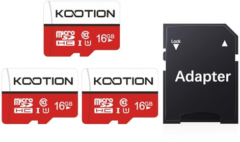 KOOTION Micro SD 16GB Pack 3 Pezzi Scheda MicroSD 16GB A1 U1 Classe 10 Memoria Micro SDHC Memory TF Card 16 Giga per Telefono Gopro Camera Switch Gopro Tablet,Alta Velocità di Lettura Fino a 100 MB/s