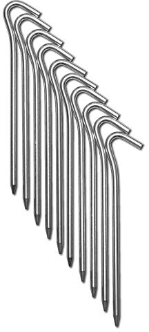 CampAir Heringe 10er Set L-Profil Zeltheringe, Bodenanker aus Ultra leichtem (16g) und extra starkem Aluminium (7071-Alu), 6mm Dicke