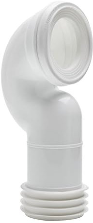 Wirquin 70722852 Pipe wc rigide coudée, gain de place D110, à emboîter (push-fit) pour évacuation toilette, blanc