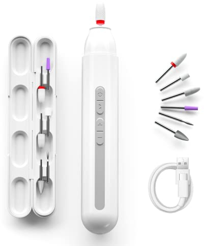TOUCHBeauty Elektrische Nagelfeile & Nagelfräser Set für Maniküre und Pediküre Set Fußpflege - 6-Stufen einstellbar, kabellos mit magnetischem Aufbewahrungskoffer, für Gelnägel & Acryl - USB-Aufladbar
