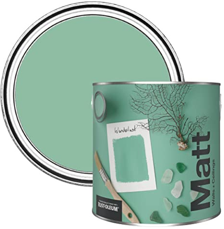 Rust-Oleum ultra strapazierfähige, extra deckende, abwaschbare, grün matte Wandfarbe - Wanderlust 2,5 Litres