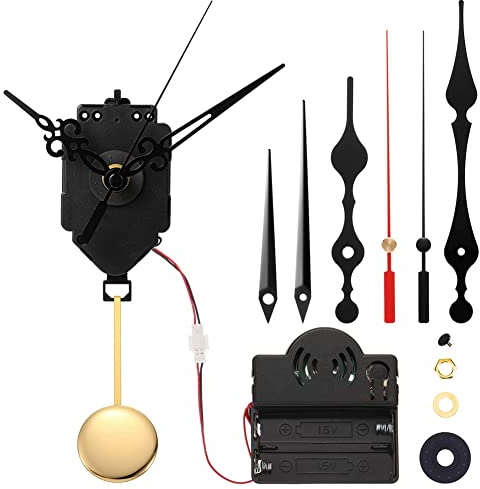 MoreChioce Quarzpendelwerk, Quarz-Pendeluhrwerk Chime Melody Mechanism Clock Kit Wanduhr Mechanism Pendeluhr Bewegung Ersatz mit 3 Paar Zeigern