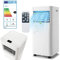 RELAX4LIFE 4 in 1 Climatizzatore a Freddo Portatile con Deumidificatore, Telecomando, Raffreddamento, Ventilatore, e Modalità Notturna, Blocco Bambini e Timer (7000 BTU, BIANCO)