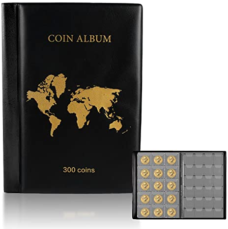 300 Stück Münzalbum, Münzen Aufbewahrung, Sammelalbum für Münzen, Münzen Album, Sammelalbum Gedenkmünzen Album, Coin Album, Münzen Taschenalbum, Transparent, Wasser- und Staubdicht