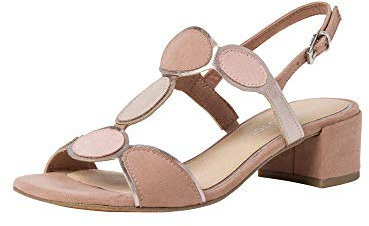 MARCO TOZZI Damen Sandalen mit Absatz mit Verstellbarem Riemen Vegan, Rosa (Nude comb), 37 EU