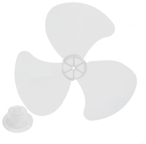 16 inch fan blade household fan blade plastic three leaf nut cover socket for fan leaves (white)