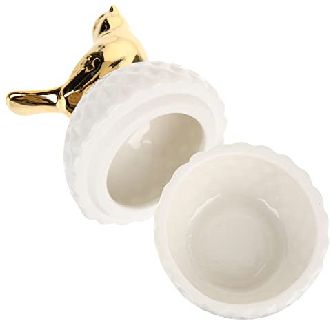 COLLBATH Boîte à Bijoux en Porcelaine Blanche pour Colliers et Boucles D'oreilles Rangement Élégant et Facile à Fermer
