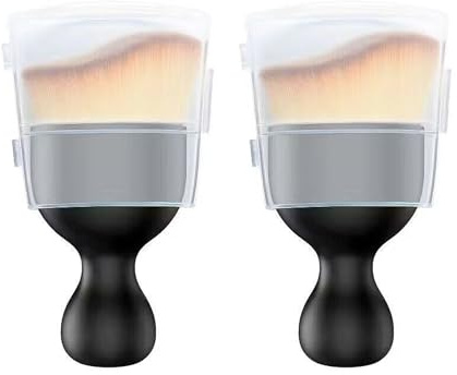 AMANDELIZABE 2 outils de nettoyage d'intérieur de voiture avec couvercle anti-poussière, brosses de nettoyage de voiture, brosse douce pour l'entretien de voiture, élimination de la poussière