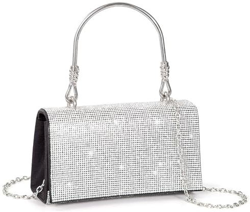 Tunejoy Pochette da Donna con Strass Borsetta da Sera Donna Strass Clutch Glitterata Elegante Borsa a Tracolla con Catena Staccabile Portafogli per Matrimoni Balli Feste
