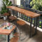 YUMEIGE Familienfreundlicher Bartisch aus Massivholz, Stehtische hoch, rechteckig, Bartisch, Fenstertisch, Sofa, Bartisch (129 cm L)