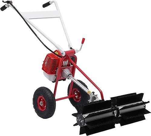 Spazzatrice a Scoppio con operatore a Terra, spazzatrice per Prato e Giardino a 2 Tempi con Raffreddamento ad Aria per la Pulizia di Cantieri edili, fattorie e Strade.