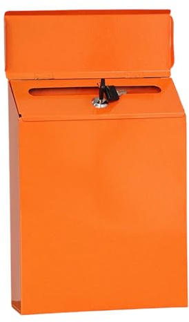 WKabnkn Vintage Iron Mailbox Wall Mounted Locking Mailbox For Garden Fence Patios Front Door Privacy Space Saving Wall Mount Mail Receptacle
