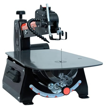Bucktool 457mm Variable Speed Scroll Saws for Woodworking, 120W Power Scroll Saw with 130-133mm Pinless & 127mm Pinned Blades, Rotating Saw Arm, Quick-Change Blade System for Craft, Model, Woodworking