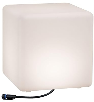 Paulmann 941.81 Objeto luminoso exterior Plug & Shine Cube IP67 3000 K 575 lm 24 V, luminaria con forma de cubo, cubo decorativo, luminaria exterior, iluminación para la terraza 94181