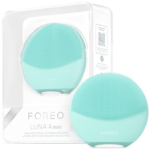 FOREO LUNA 4 mini cepillo de limpieza facial y masajeador facial, cuidado facial premium, mejora la absorción de productos para el cuidado de la piel facial, herramientas simples para el cuidado de la
