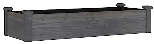 vidaXL Jardinera arriate forro madera maciza marrón abeto 120x45x25 cm