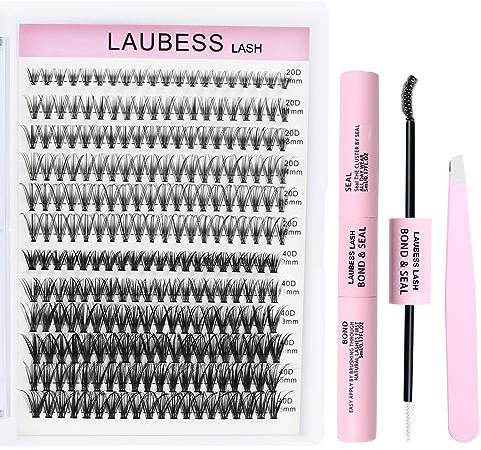 Wimpern Extensions Set 240 Pcs 20D/40D Lash Extension Set Bond and Seal Lash Glue Wimpernbürste Klebereste Entferner Wimpern Pinzette DIY Lashes Extension Kit Cluster Lashes (Set 20D/40D-0.07D-9-16)