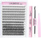 Kit Extension Cils 240 Pièces 20D/40D Faux Cils Individuel Kit Cils Avec Bond And Seal, Pince A Epiler,Cluster Lashes Cils Individuels Kit (Set 20D/40D-0.07D-9-16Mix)