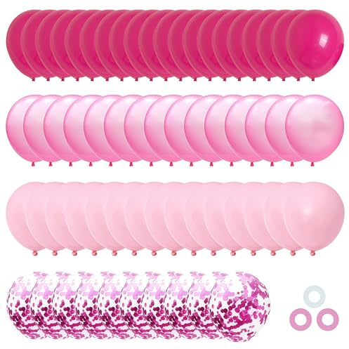 60 Pièces magenta, rose pâle, rose macadamia, confettis roses Ballons de Baudruche Gonflable pour Mariage Halloween Remise de Diplômes Décorations Ballons Anniversaire pour Baudruche Multicolore