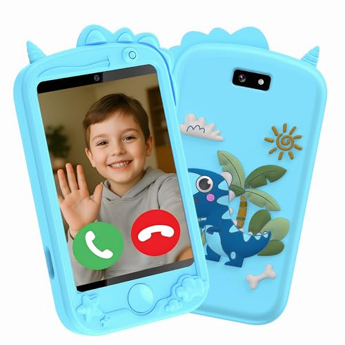Silvergear® Cellulare | Smartphone per bambini | Fotocamera digitale | GPS & SOS | Controllo genitoriale | Giochi | con funzione telefonica | Musica | Videochiamate | 5,5x9,5x1CM | blu