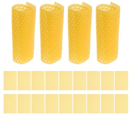 EPIGEIST 30 Fogli di Fondazione in Cera D’Api a Nido D’Ape Naturale Base Liscia e Flessibile per Alveari e Creazione Candele Fai da Te Strumenti per Apicoltura e Decorazioni per Eventi