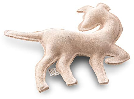 Jack & Russell Spielzeughund aus Leder - Naturleder Hunde Spielzeug - Kauleder Natur - Holmes Dog (Natur)