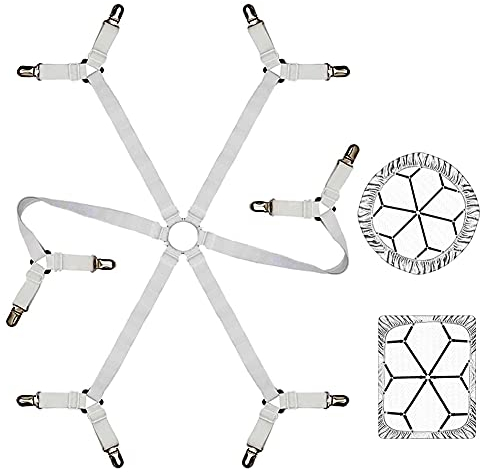 Bettlakenspanner Elastische,Verstellbare Bettlaken Verschlüsse Bettlaken-Verschlüsse für Allround (Weiß)