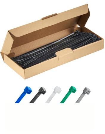 Haus Projekt Black 200x2.5mm Small Cable Ties, 100pcs Premium Industrial Multi-Purpose Plastic Small Zip Tie Wraps, Indoor and Outdoor Use, Cable Management Wires, Office, Zip Ties Black Plastic Ties