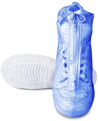 SULPO Couvre chaussure impermeable - Surchaussures réutilisables - Surchaussures lavable - Surchaussures impermeables - Protege chaussure - Protection chaussure - Protection pluie -XXL -Bleu