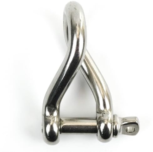 DAUMLINK® 2 grilletes redondos trenzados, material acero inoxidable A4/Aisi 316 (2 unidades) como conector de cadenas o tampones a ojales (10 mm)