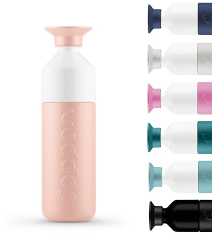 Dopper Insulated 580ml Thermosflasche Pebble Peach - Doppelwandig, auslaufsicher, hält 24h kalt/9h heiß - Edelstahl Trinkflasche - Thermobecher - Kaffeebecher - Wasser, Tee