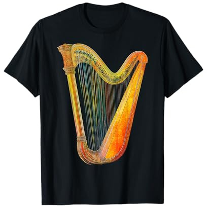 Harpe Instrument de Musique Motif Illustration Harpe T-Shirt